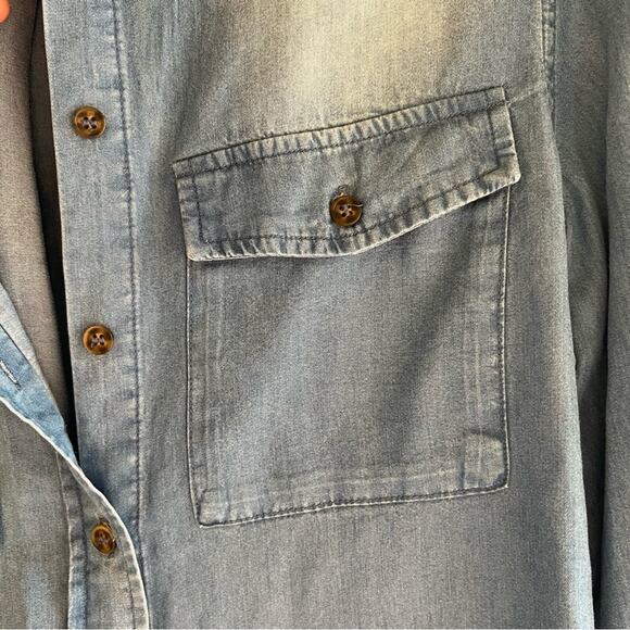 Lane Tree Women’s Denim Kara Button Down Sz Lg - Picture 6 of 9
